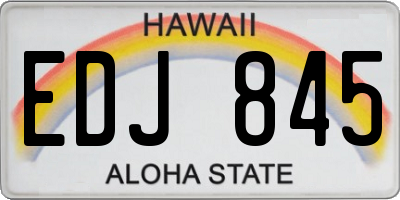 HI license plate EDJ845