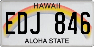 HI license plate EDJ846