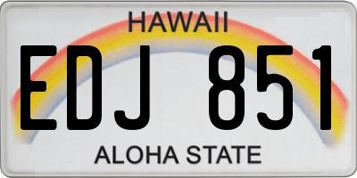 HI license plate EDJ851