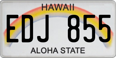 HI license plate EDJ855
