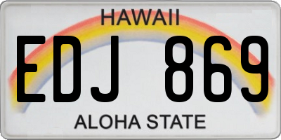 HI license plate EDJ869