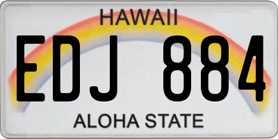 HI license plate EDJ884
