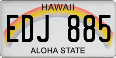 HI license plate EDJ885