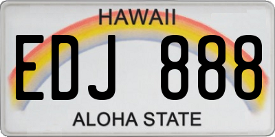 HI license plate EDJ888