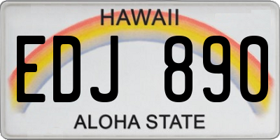 HI license plate EDJ890