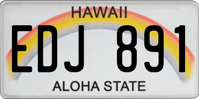 HI license plate EDJ891