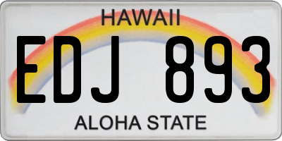 HI license plate EDJ893