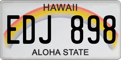 HI license plate EDJ898