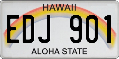 HI license plate EDJ901