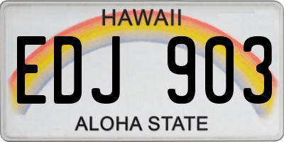 HI license plate EDJ903