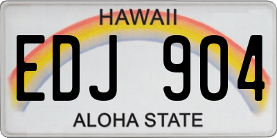 HI license plate EDJ904
