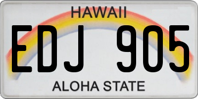 HI license plate EDJ905