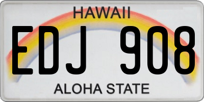 HI license plate EDJ908