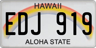 HI license plate EDJ919