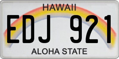 HI license plate EDJ921
