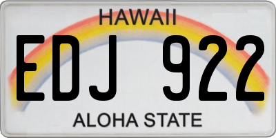 HI license plate EDJ922