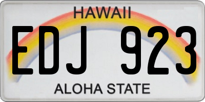 HI license plate EDJ923