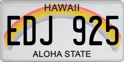 HI license plate EDJ925