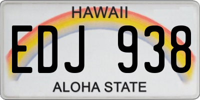 HI license plate EDJ938