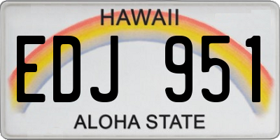HI license plate EDJ951
