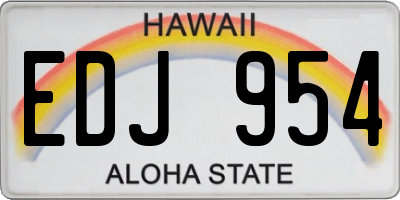 HI license plate EDJ954
