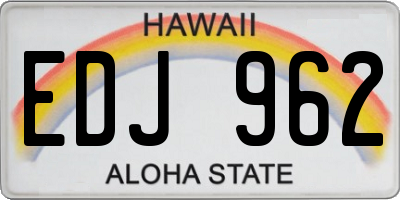 HI license plate EDJ962