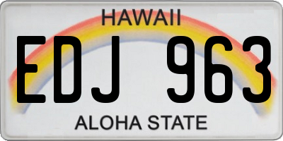 HI license plate EDJ963
