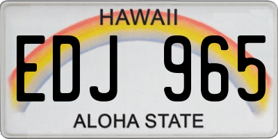 HI license plate EDJ965
