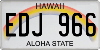 HI license plate EDJ966