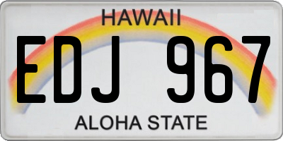 HI license plate EDJ967