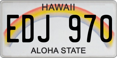 HI license plate EDJ970