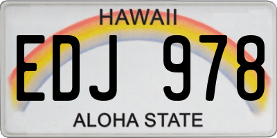 HI license plate EDJ978