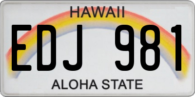 HI license plate EDJ981