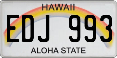 HI license plate EDJ993