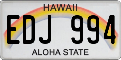 HI license plate EDJ994
