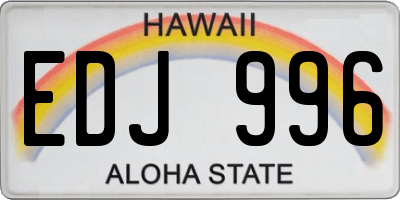 HI license plate EDJ996
