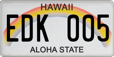 HI license plate EDK005
