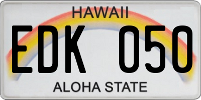 HI license plate EDK050