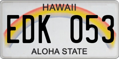 HI license plate EDK053
