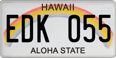 HI license plate EDK055