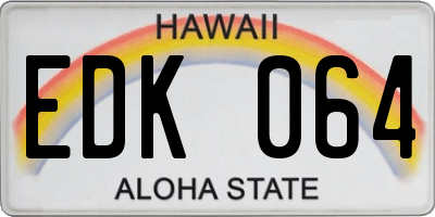 HI license plate EDK064