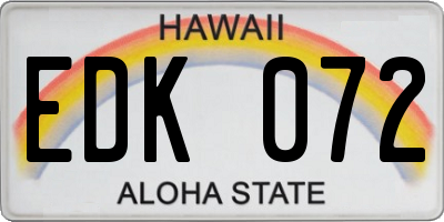 HI license plate EDK072