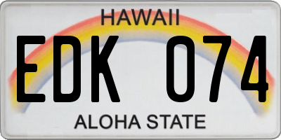 HI license plate EDK074