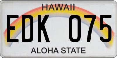 HI license plate EDK075