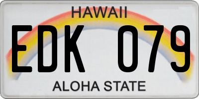 HI license plate EDK079