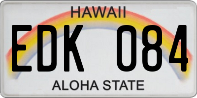 HI license plate EDK084