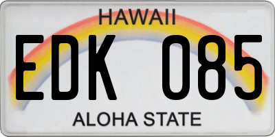 HI license plate EDK085