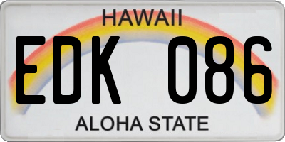 HI license plate EDK086