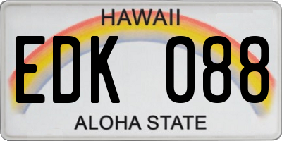 HI license plate EDK088