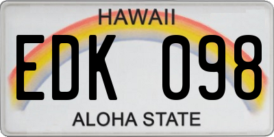 HI license plate EDK098